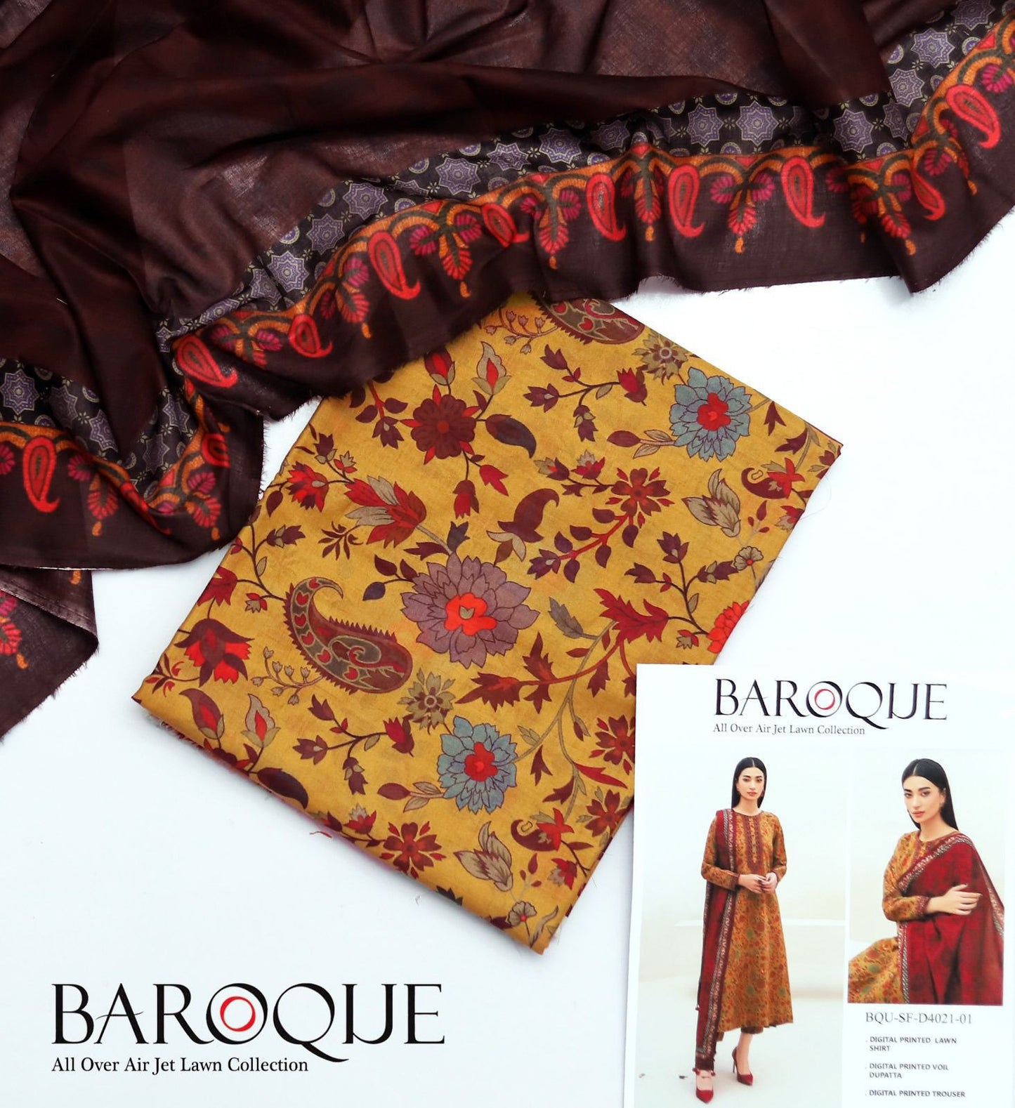 3pc Digital Print Lawn Suit Unstitched
