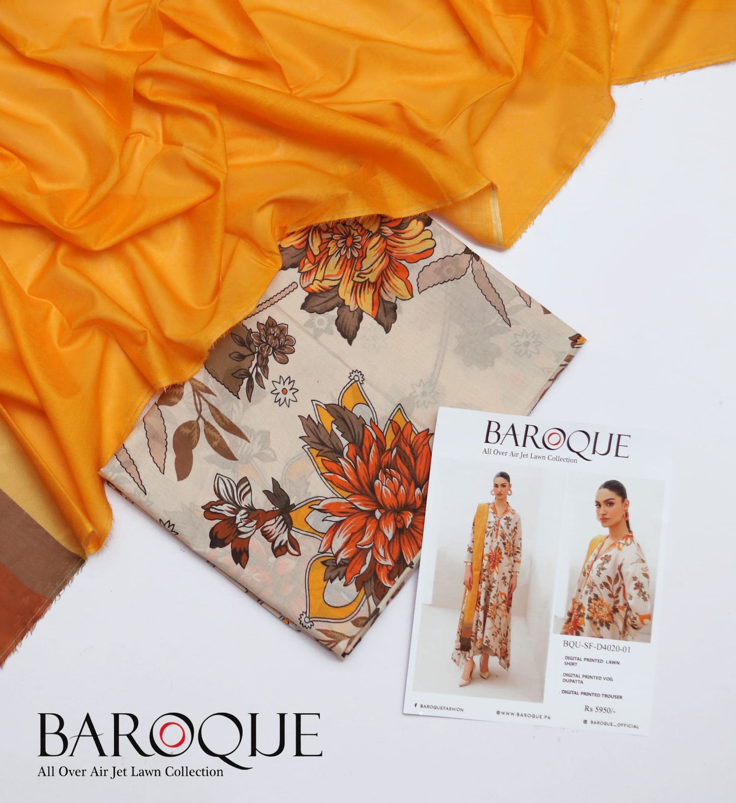 3pc Digital Print Lawn Suit Unstitched