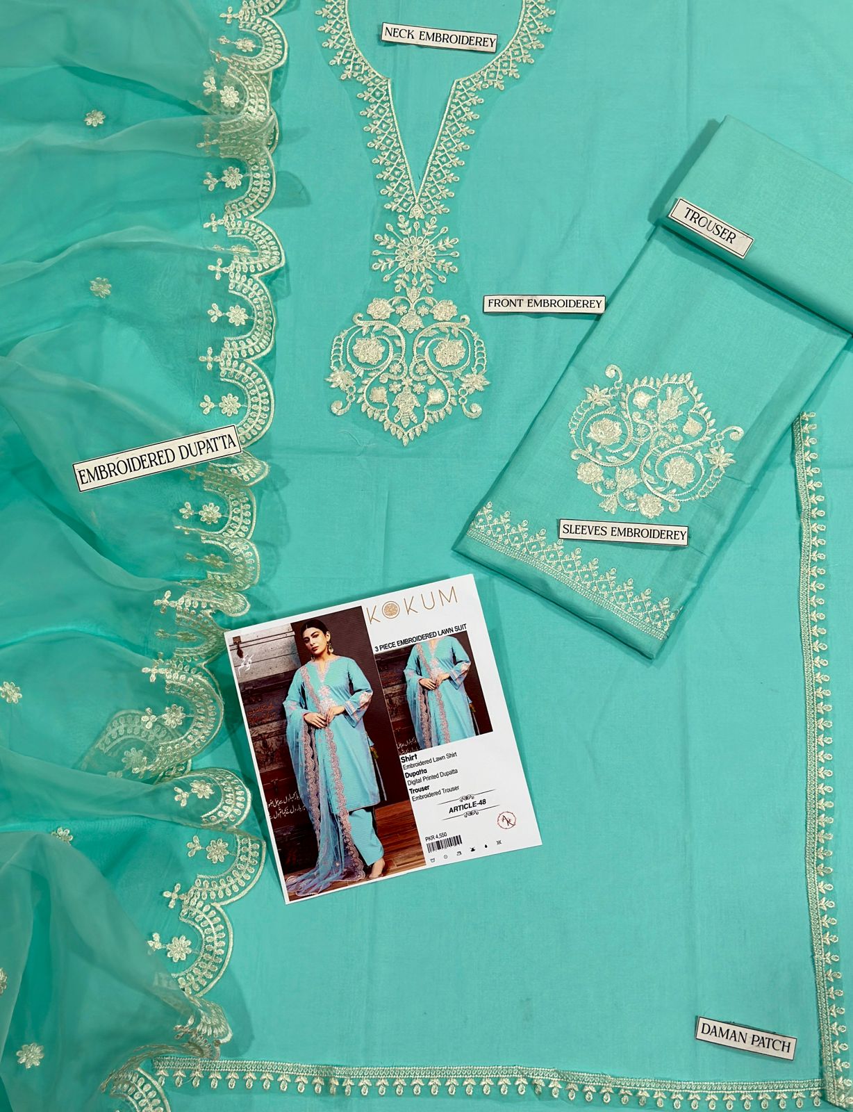 3pc Lawn Embroidered Dress Unstitched