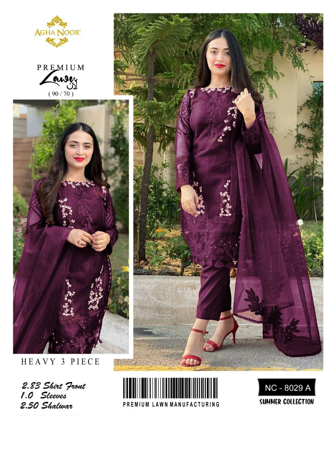 3pc Lawn Embroidered Dress Unstitched