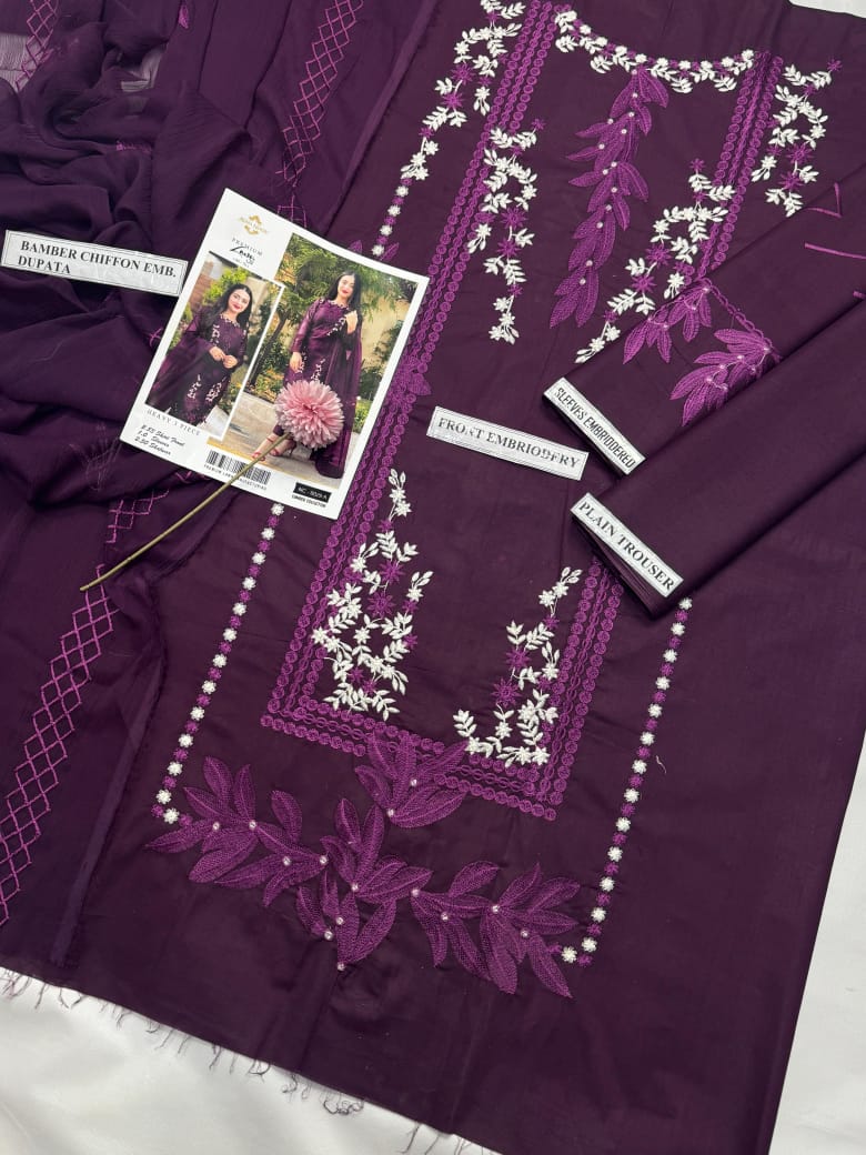 3pc Lawn Embroidered Dress Unstitched