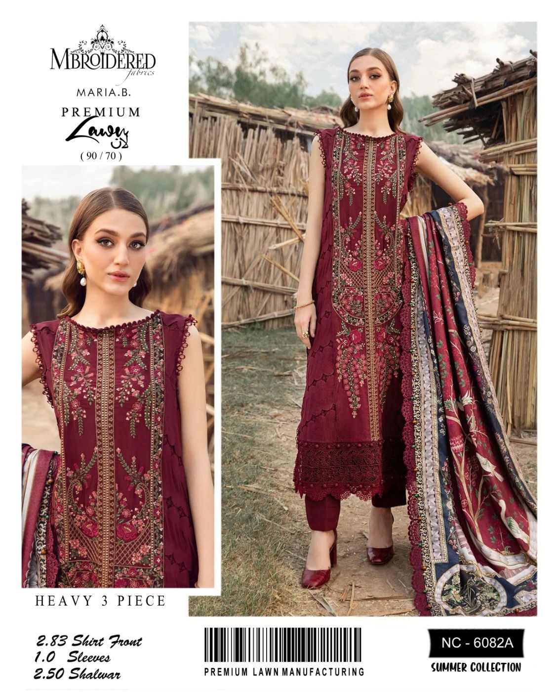 3pc Lawn Embroidered Dress Unstitched