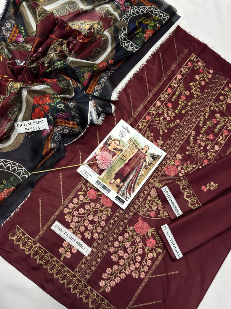 3pc Lawn Embroidered Dress Unstitched