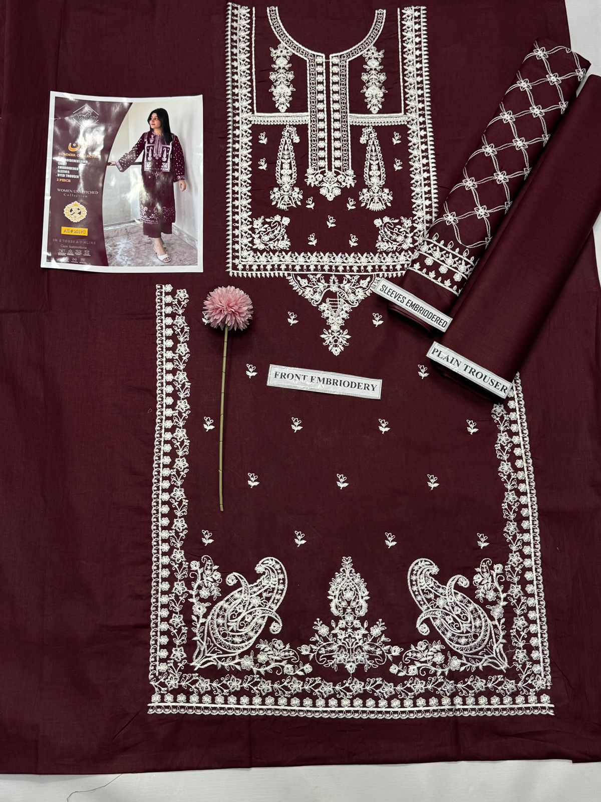 2pc Lawn Embroidered Dress Unstitched