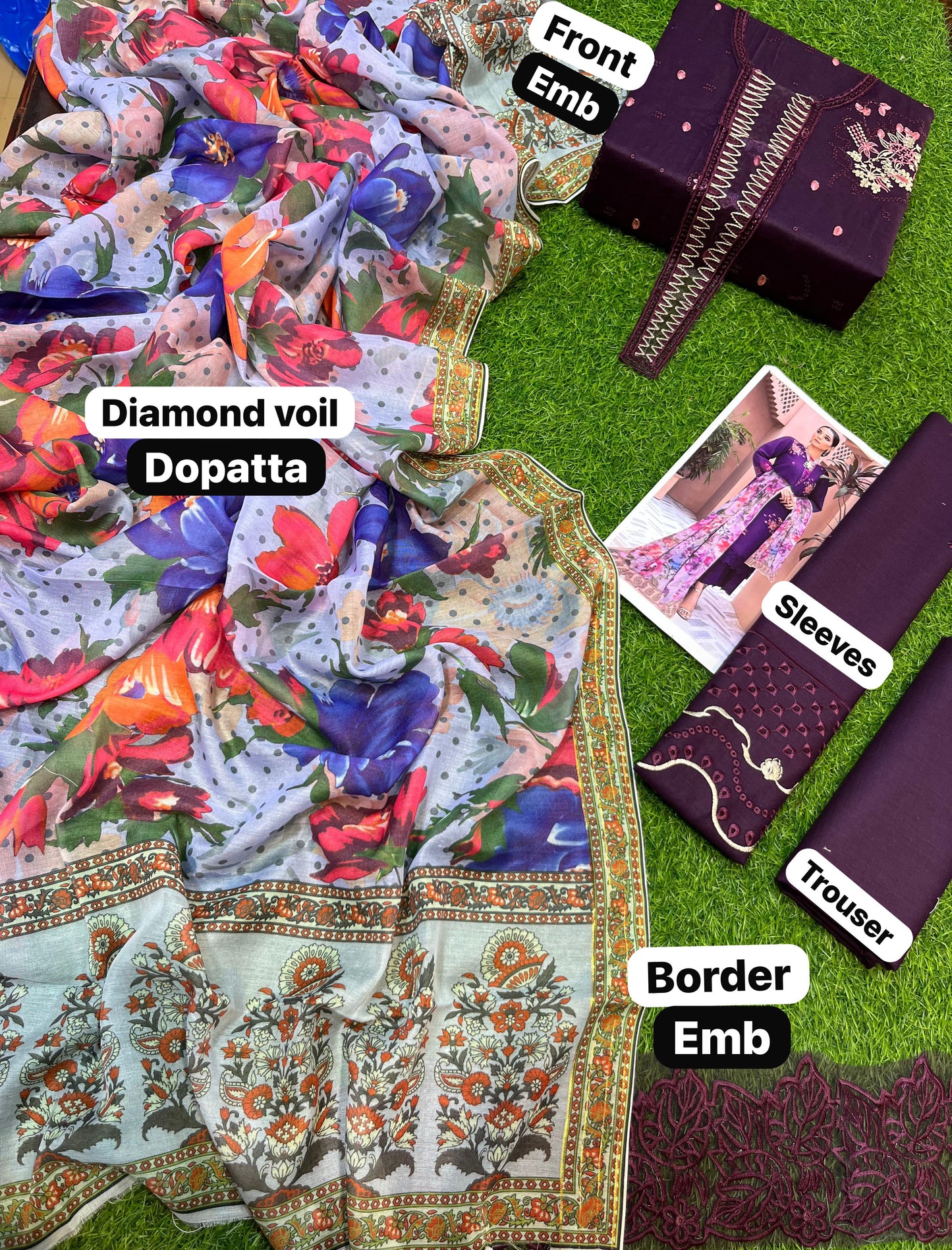 3pc Lawn Embroidered Dress Unstitched