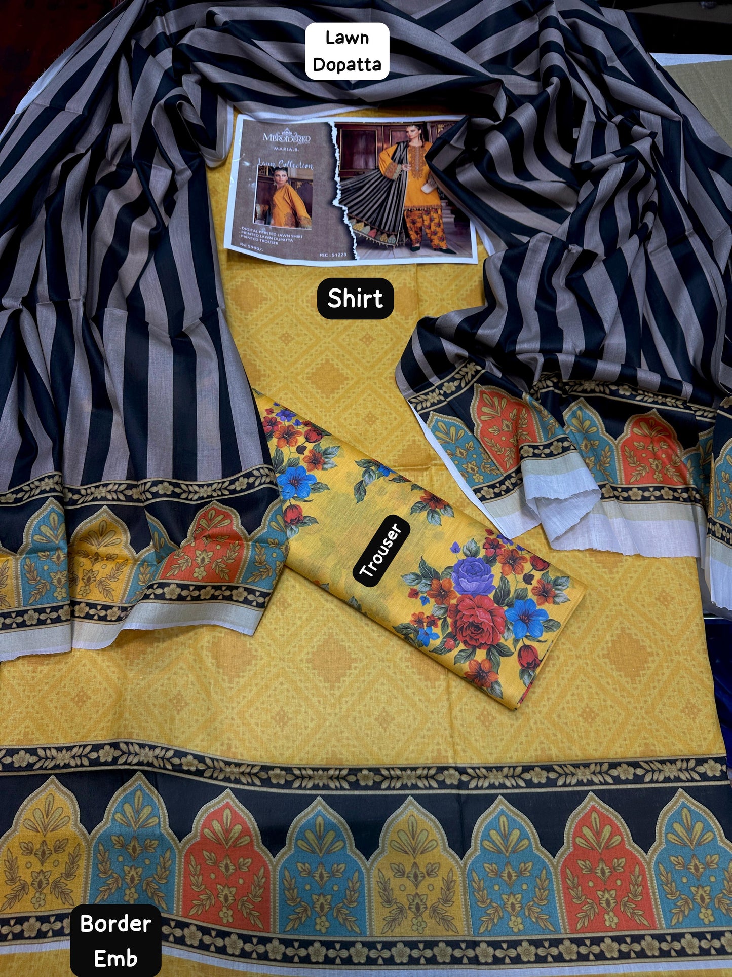 3pc Digital Print Unstitched