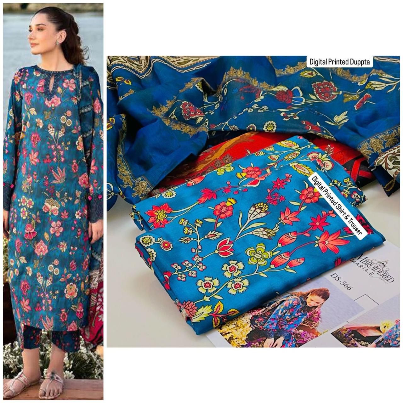 3pc Digital Print Unstitched