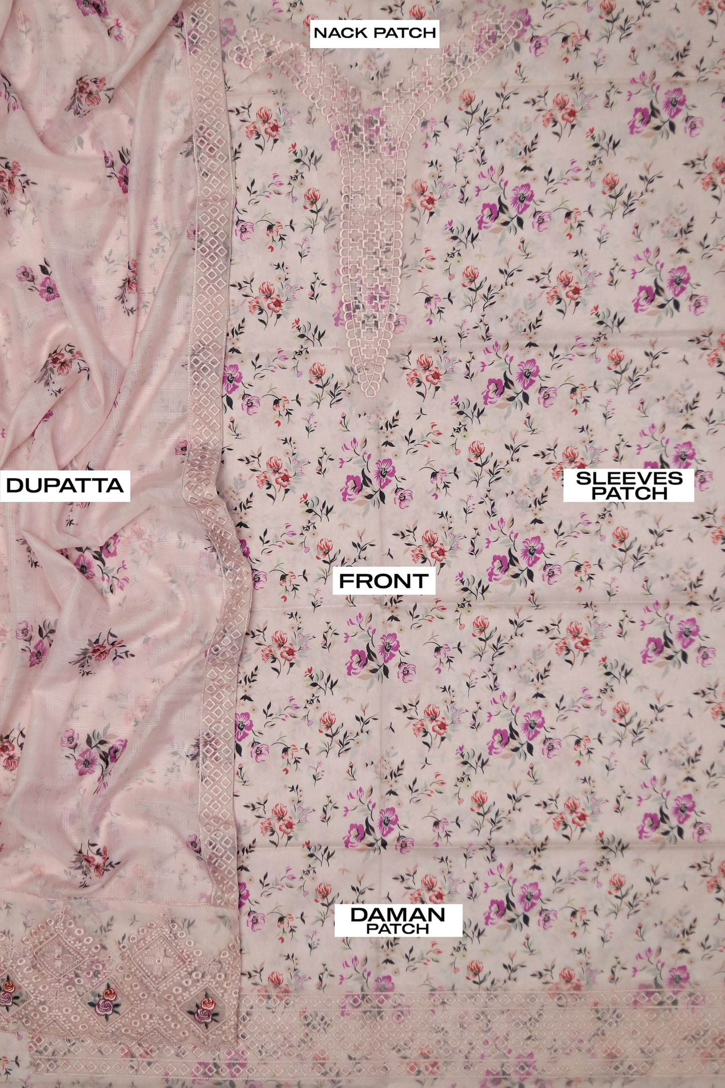 3PC Digital Print Suit Unstitched