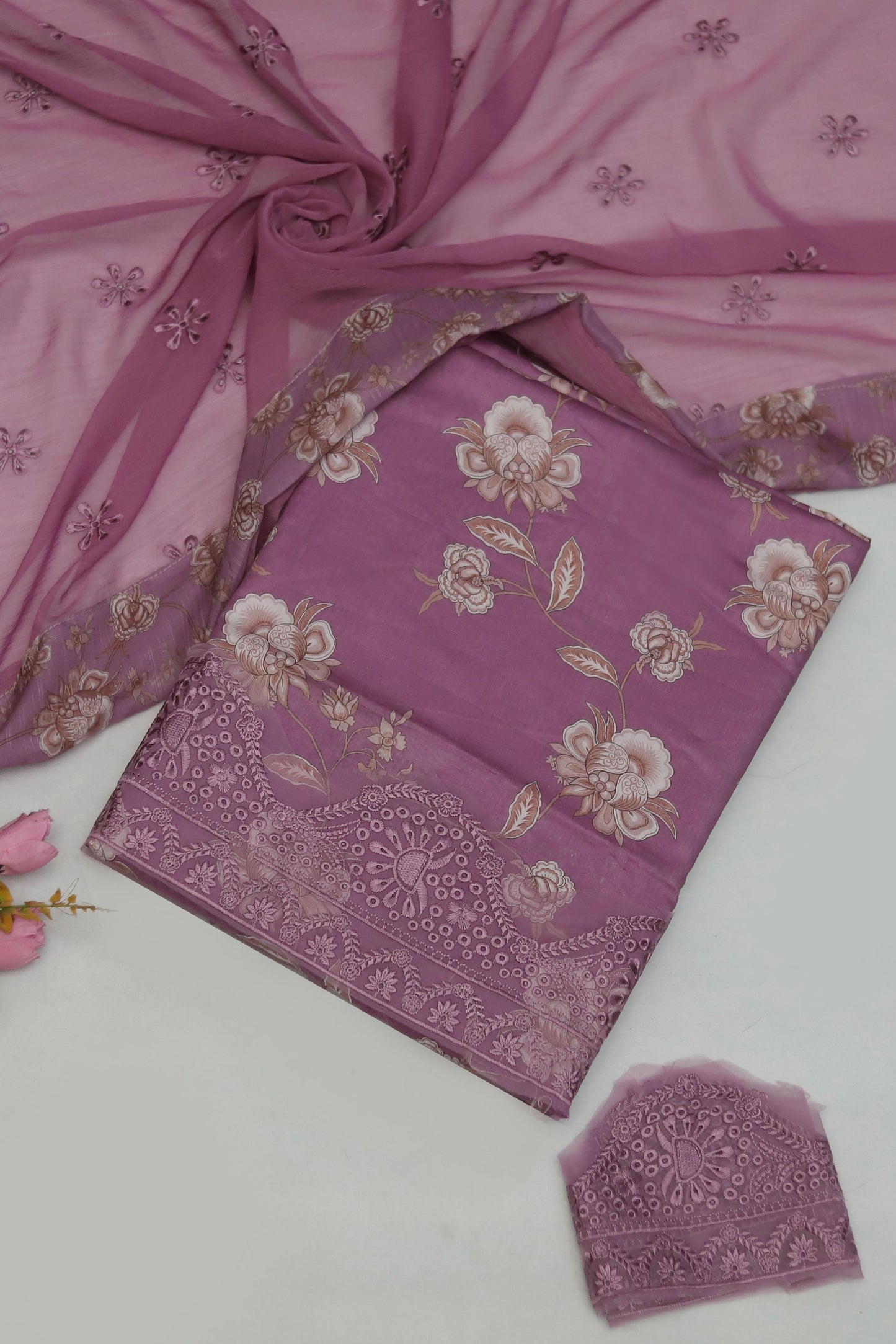 3pc Lawn Embroidered Patch Dress Unstitched