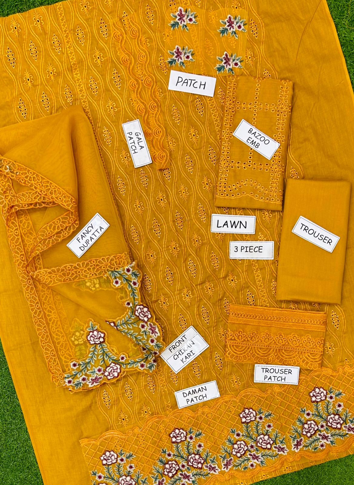 3PC Embroidered Dress Unstitched