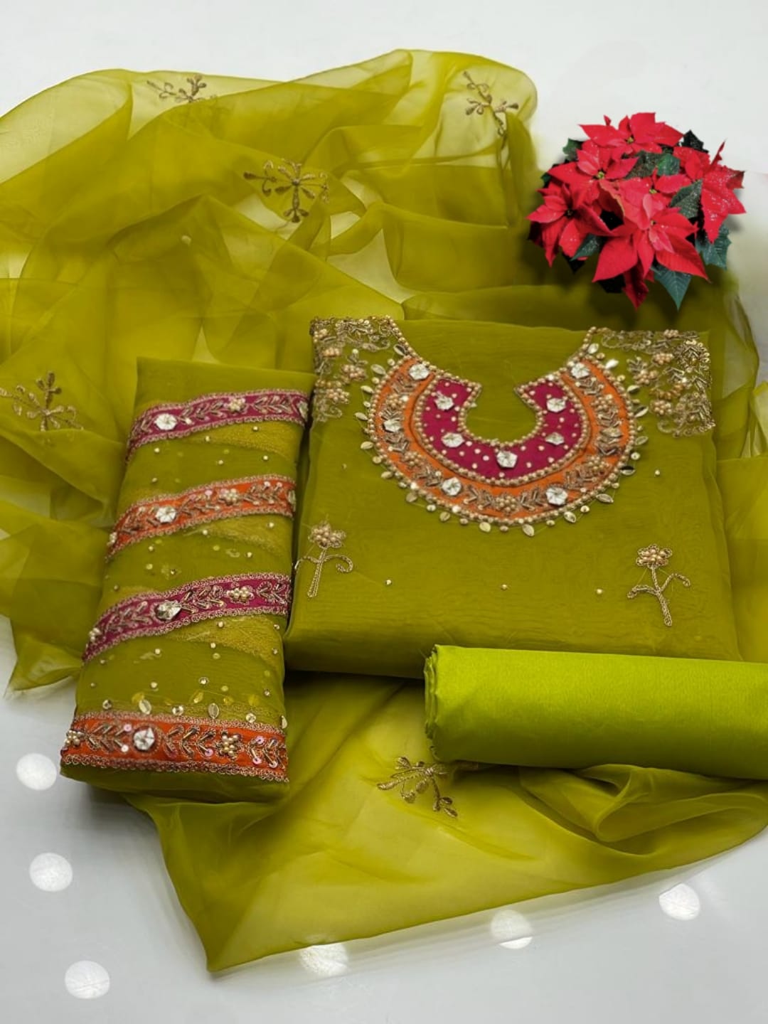 3PC PARTY WEAR UNSTITCHED