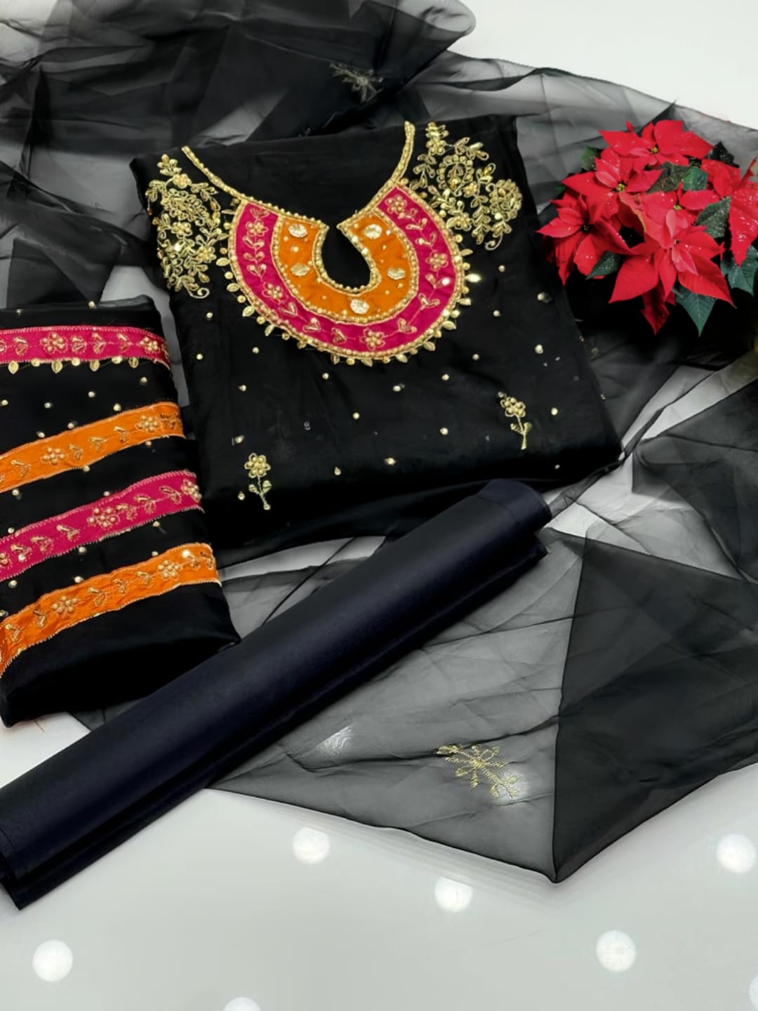 3PC PARTY WEAR UNSTITCHED