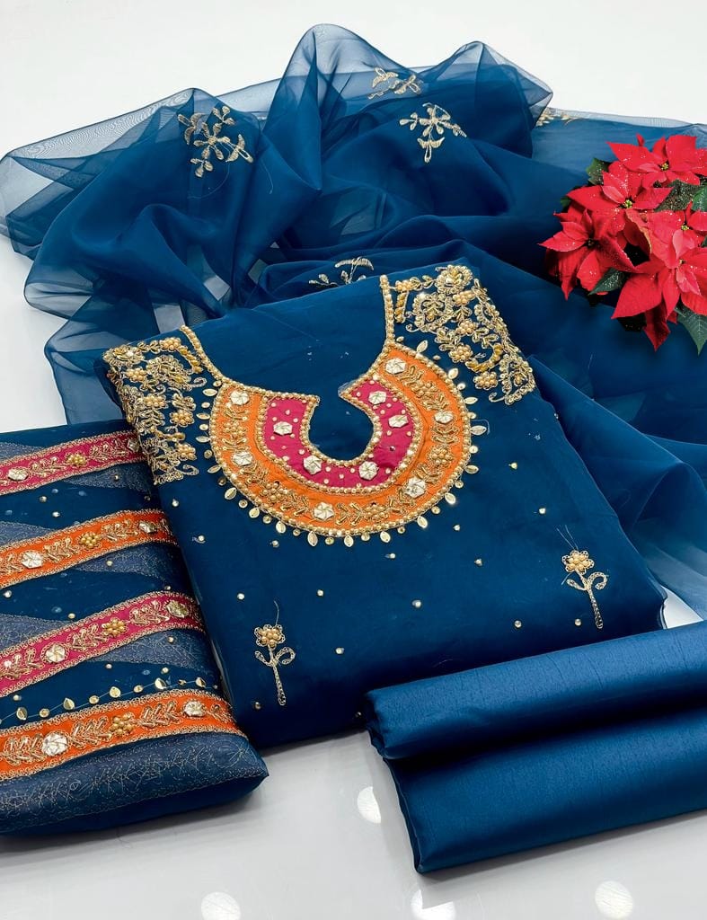 3PC PARTY WEAR UNSTITCHED