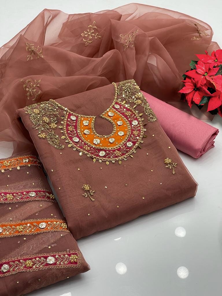 3PC PARTY WEAR UNSTITCHED