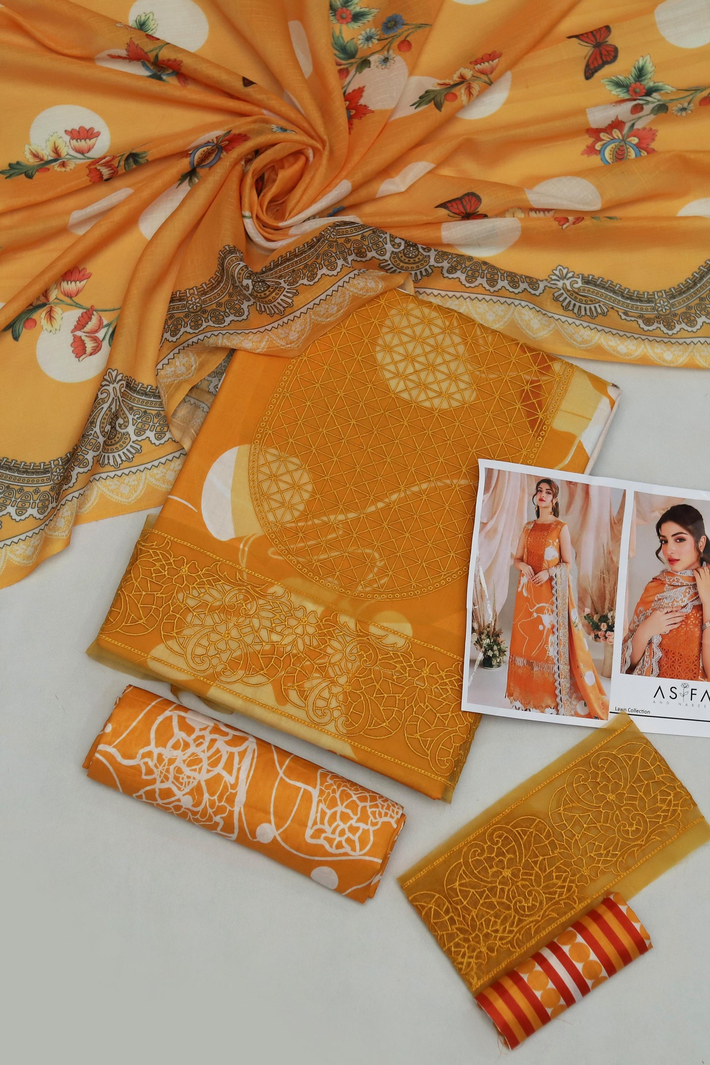 3PC Digital Print with Embroidered Patch Unstitched