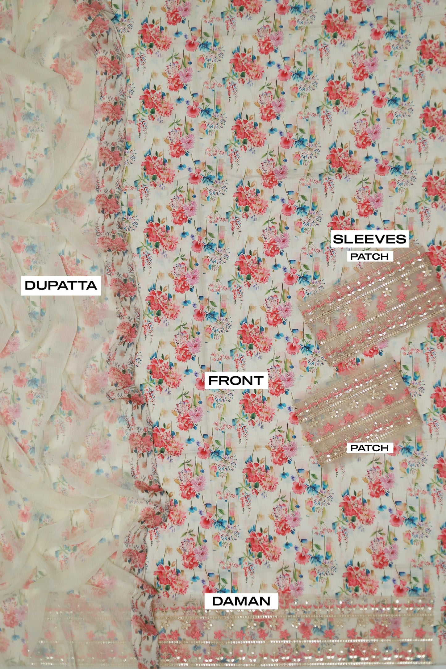 3PC Lawn Embroidered Dress