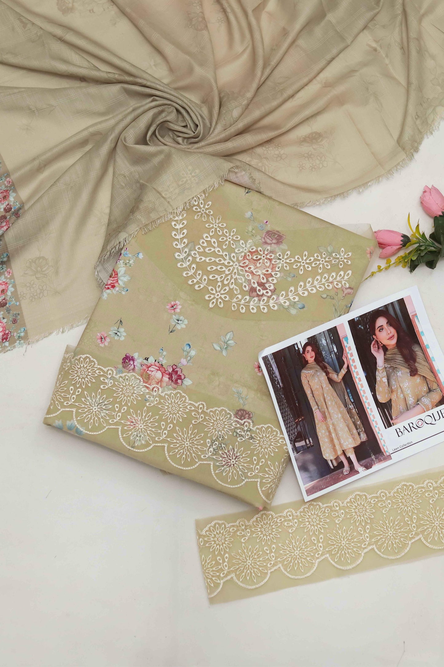 3PC Lawn Embroidered Dress Unstitched