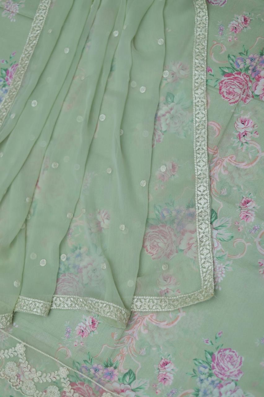 3PC Lawn Embroidered Patch Unstitched