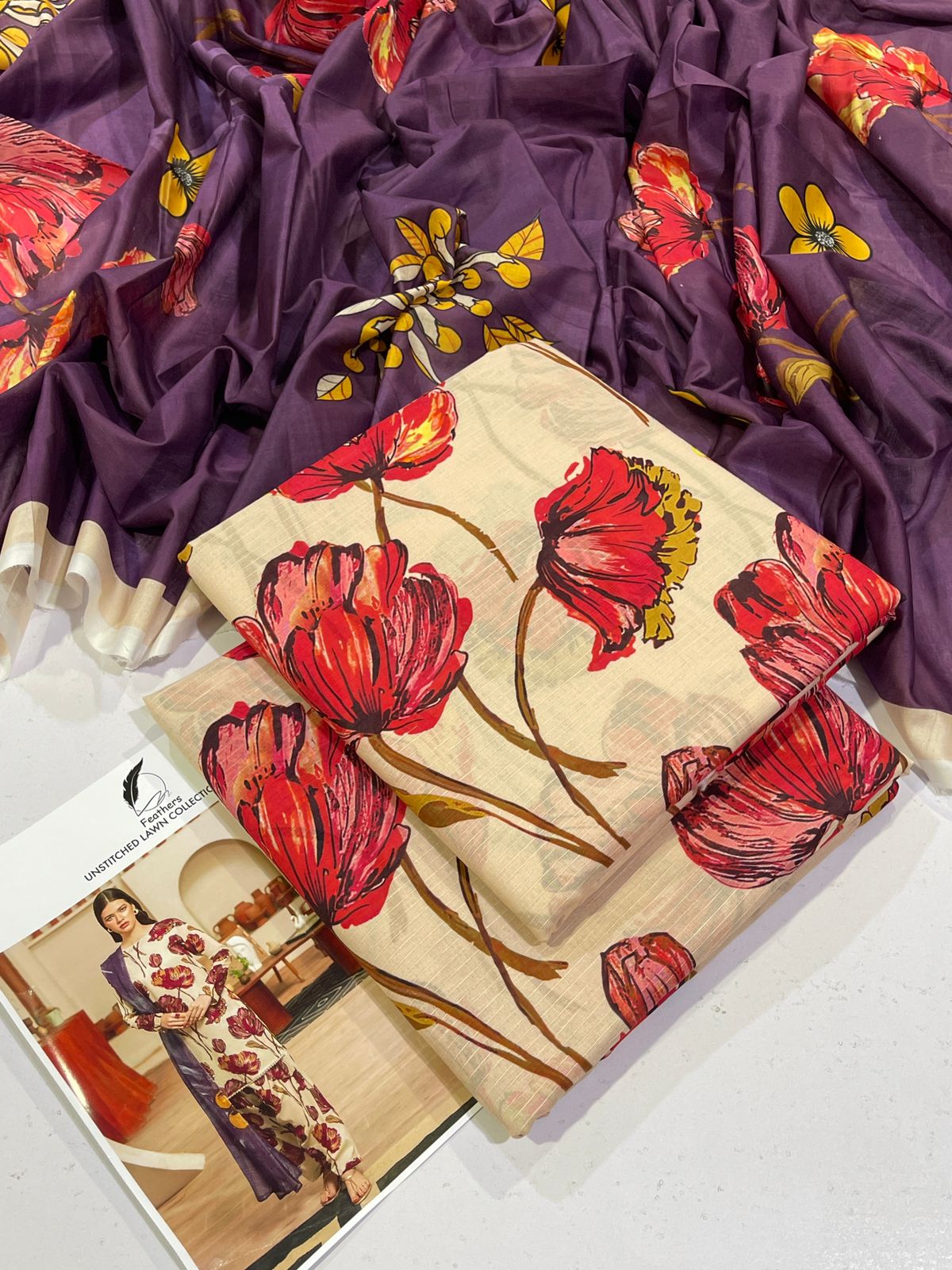 3PC Lawn Digital Print Unstitched