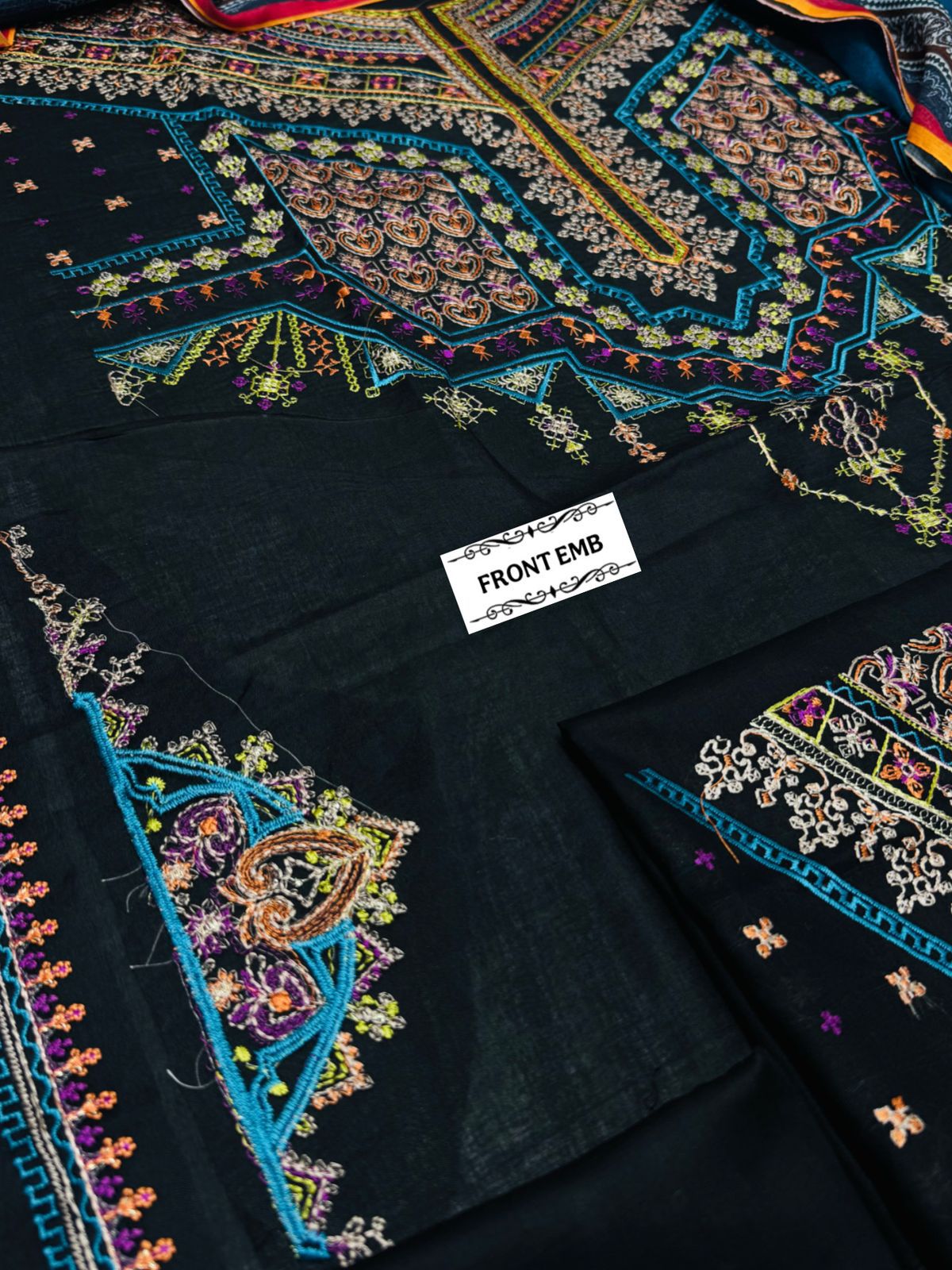 3PC Lawn Black Embroidered Unstitched