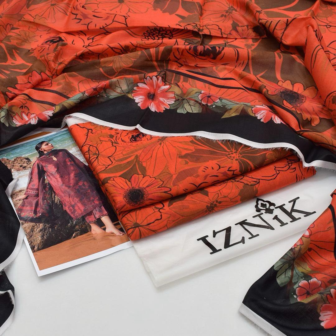 3PC Digital Print Unstitched Suit