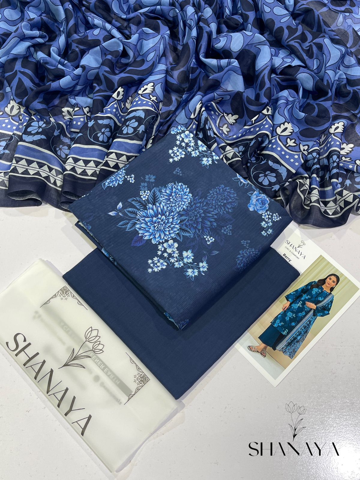 3PC Lawn Digital Print Unstitched Suit
