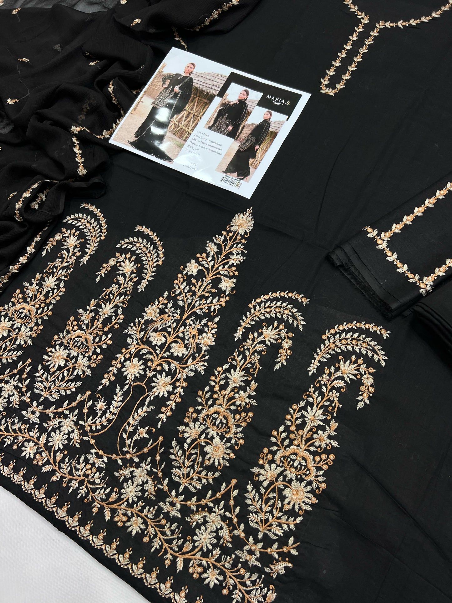 3PC Embroidered Suit Unstitched