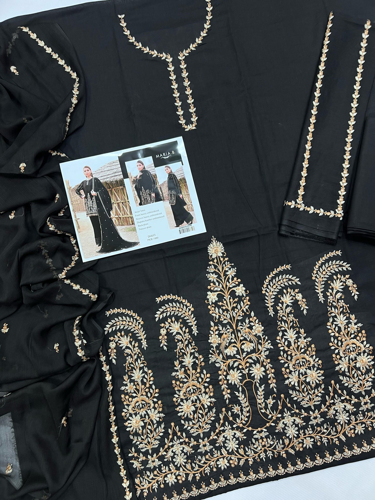 3PC Embroidered Suit Unstitched