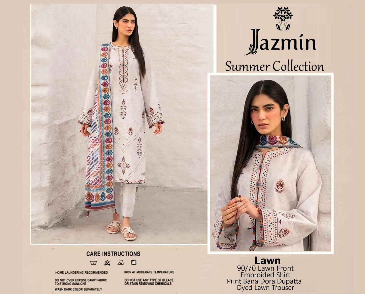 3PC Embroidered Lawn Suit Unstitched