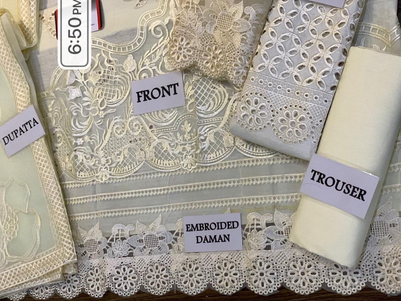 3PC Valentina Embroidered Unstitch Replica