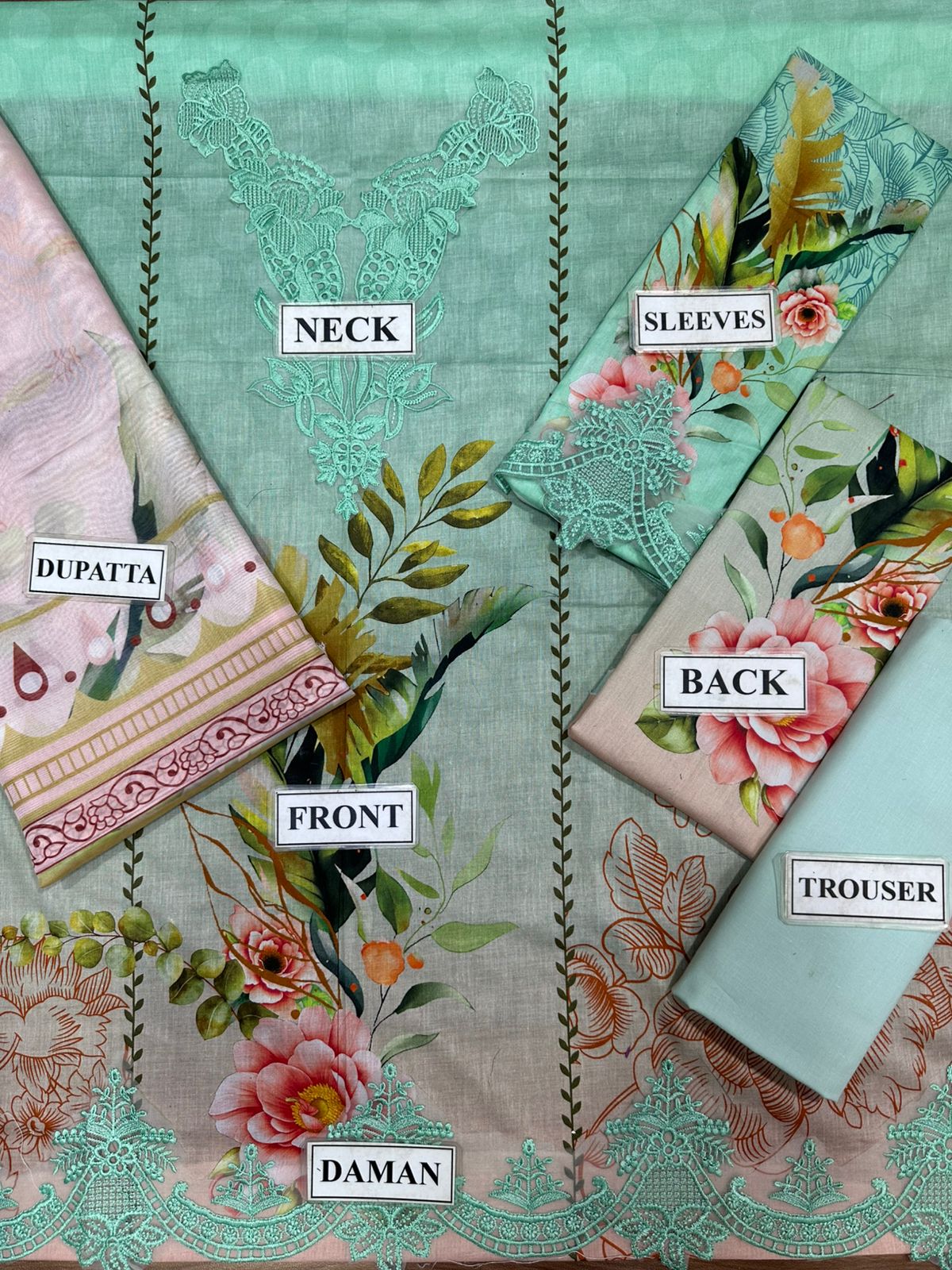 3PC Lawn Suit With Silk Dupatta Unstitch