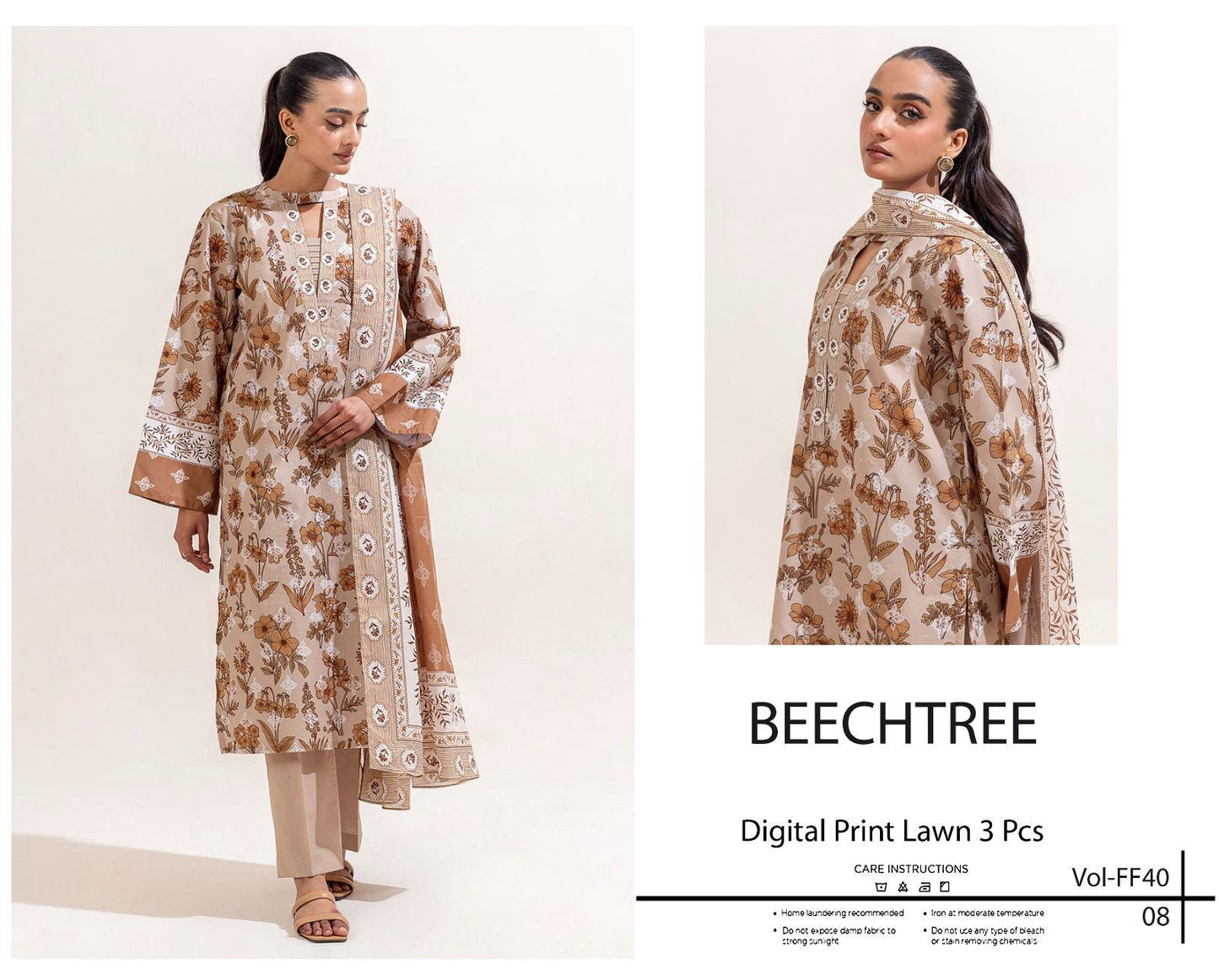 3PC Orient Lawn Digital Print Unstitch