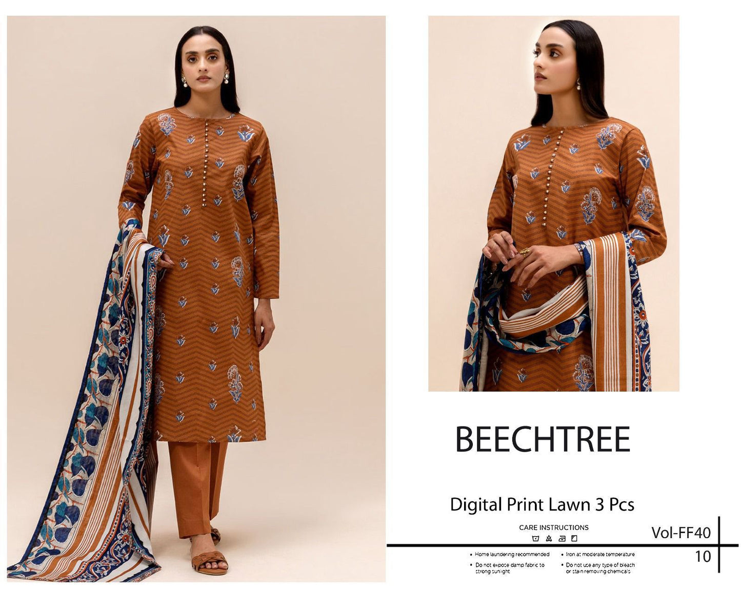 3PC Orient Lawn Digital Print Unstitch