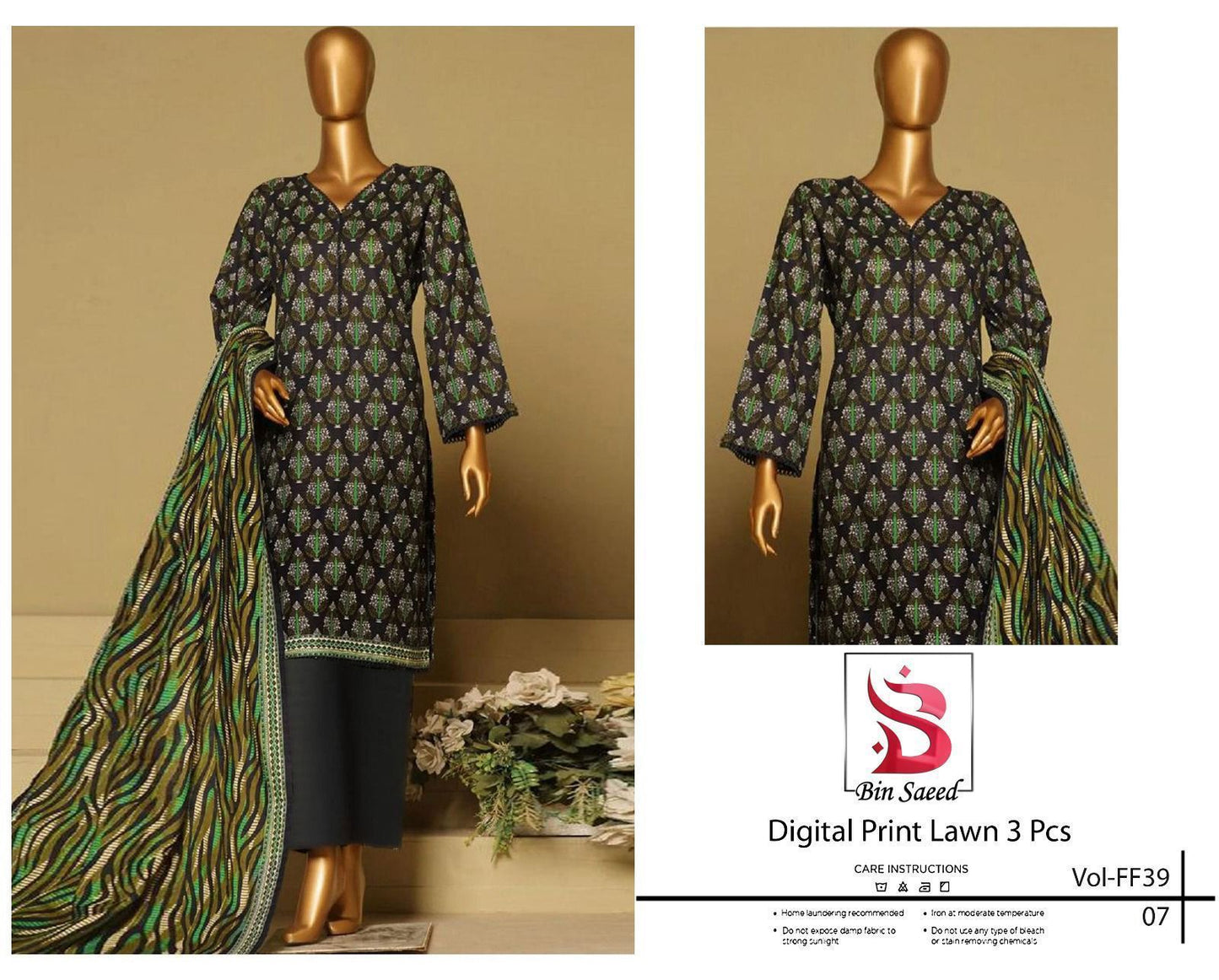 3PC Orient Lawn Digital Print Unstitch