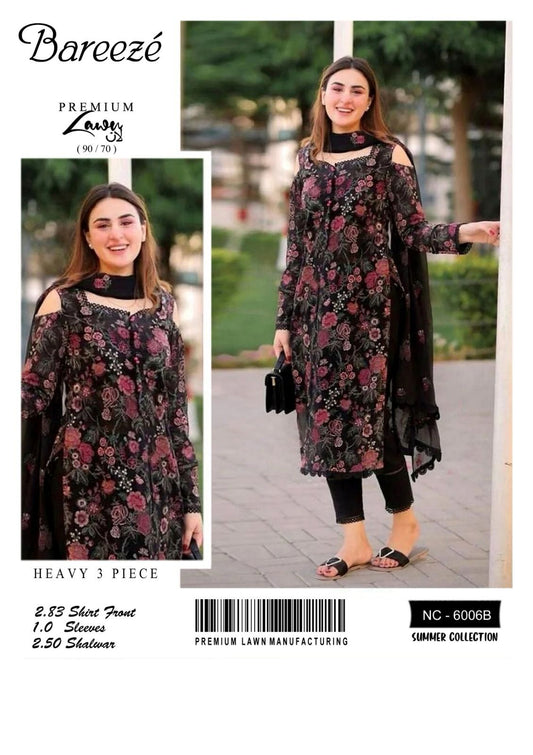 3pc Lawn Embroidered Dress Unstitched