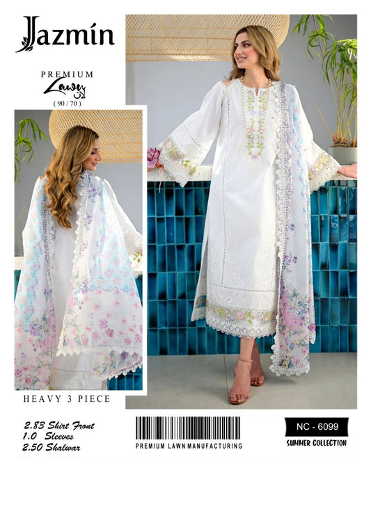 3pc Lawn Embroidered Dress Unstitched