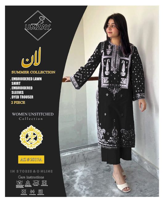 2pc Lawn Embroidered Dress Unstitched