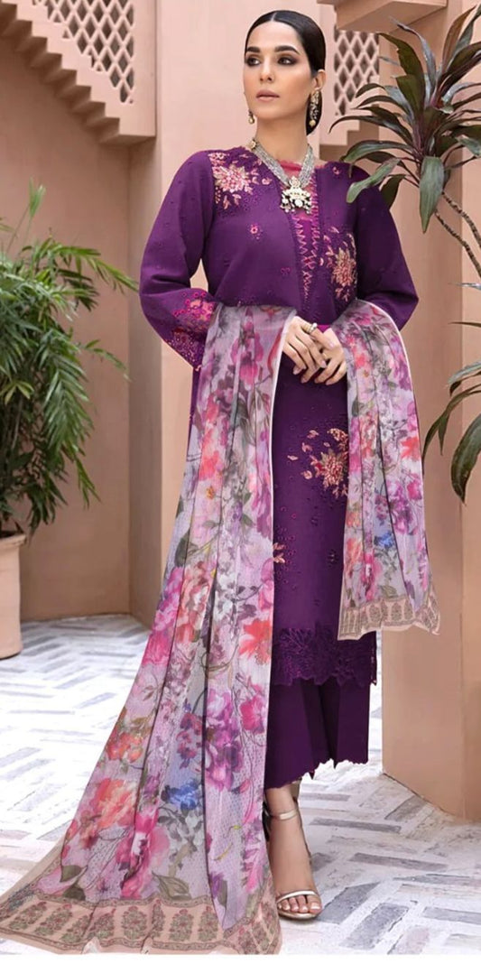 3pc Lawn Embroidered Dress Unstitched
