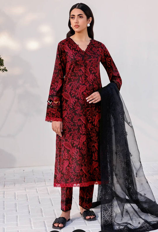 3pc Lawn Embroidered Patch Dress Unstitched