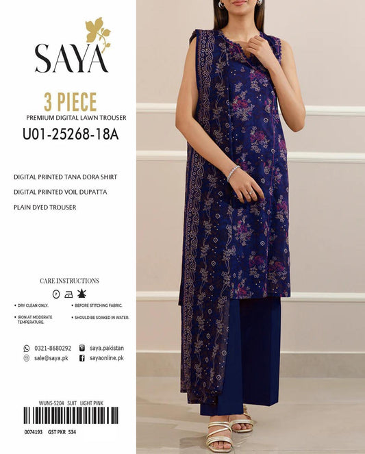3PC Digital Print Suit Unstitched