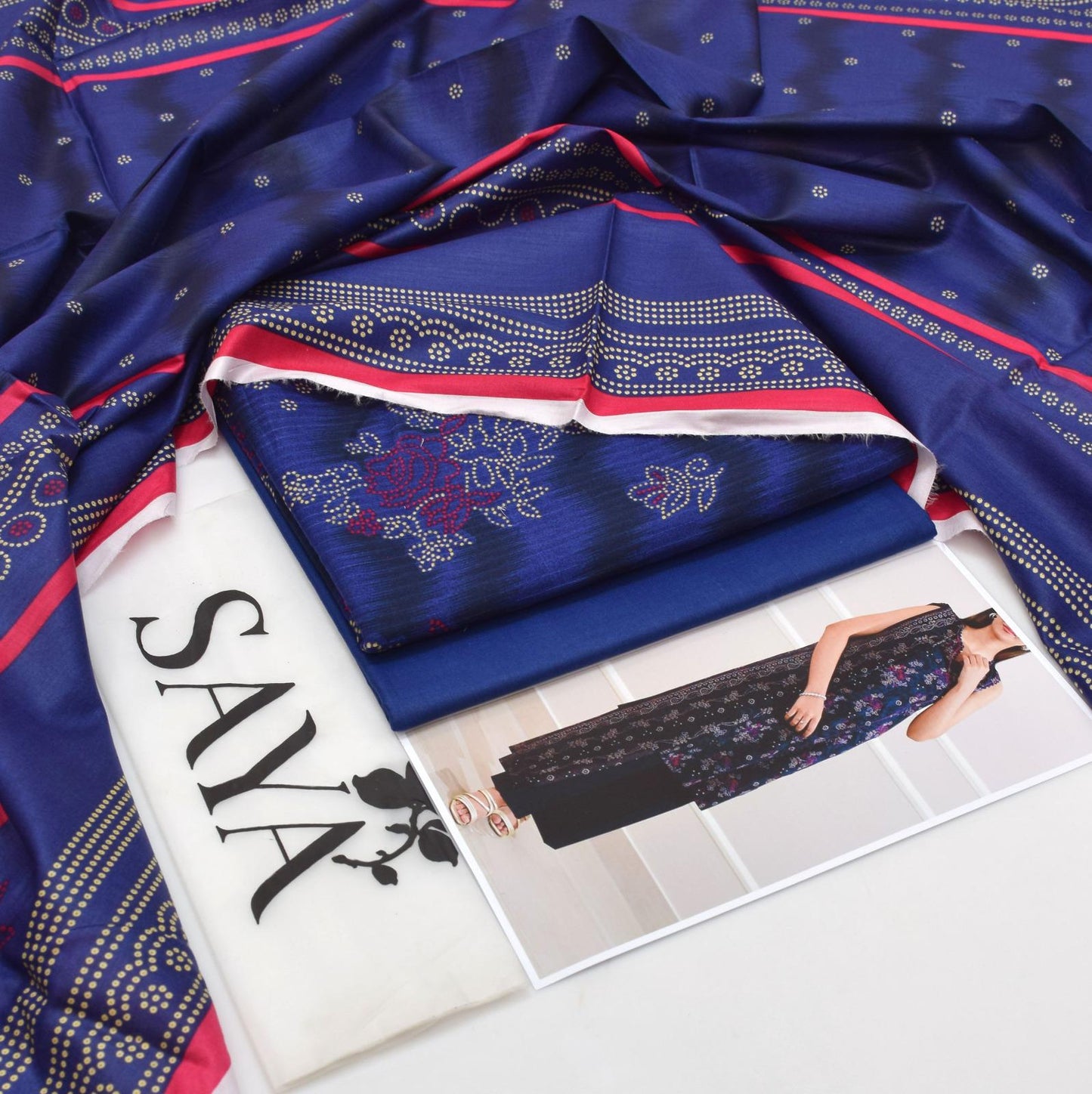 3PC Digital Print Suit Unstitched