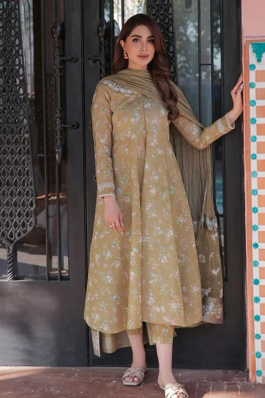 3PC Lawn Embroidered Dress Unstitched