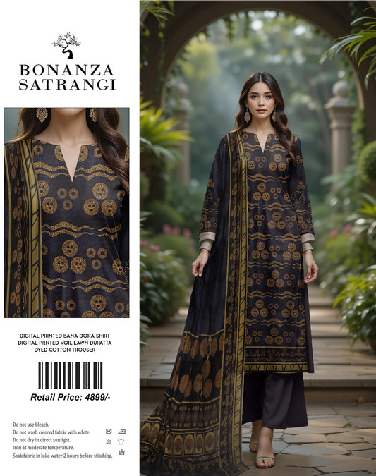 3PC Lawn Digital Print Unstitched
