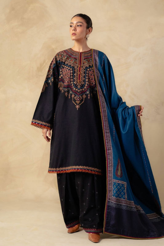 3PC Lawn Black Embroidered Unstitched