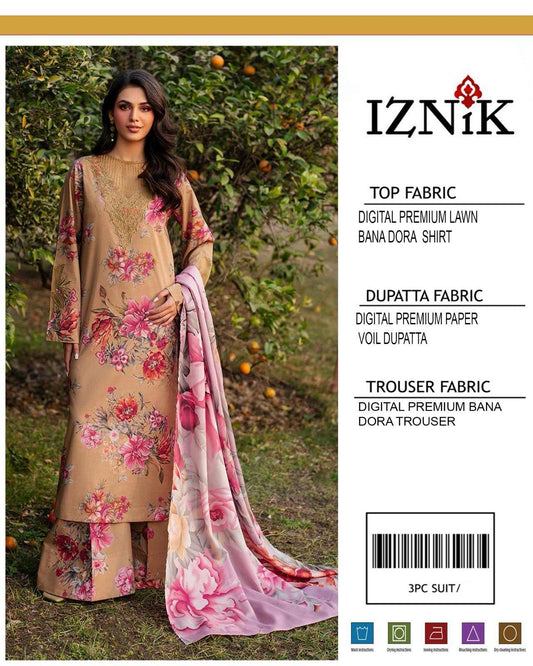 3PC Lawn Digital Print Unstitched Suit