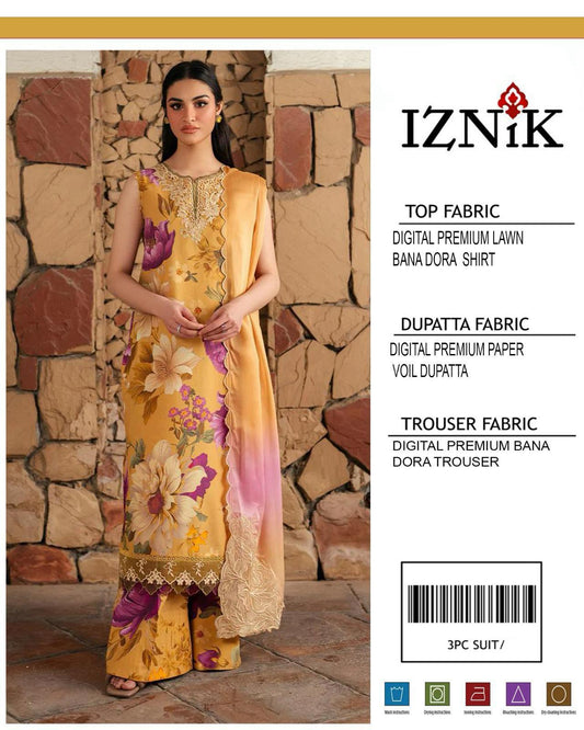 3PC Lawn Digital Print Unstitched Suit