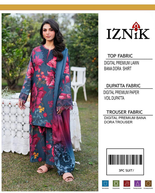 3PC Lawn Digital Print Unstitched