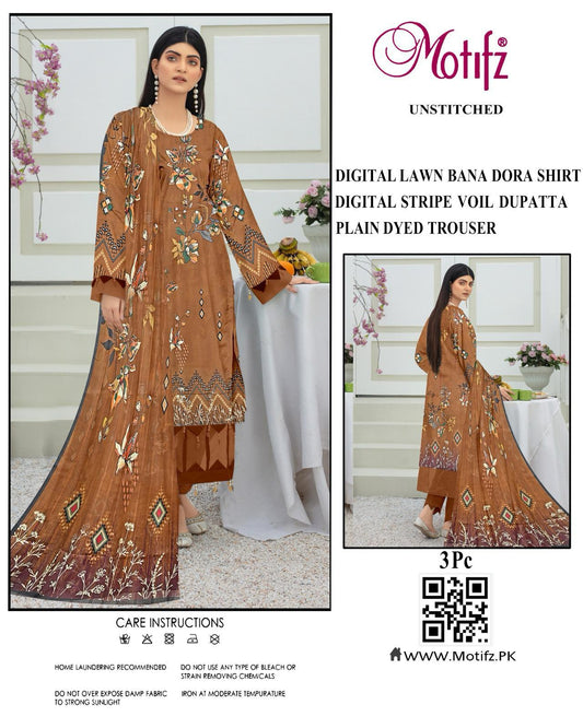 3PC Digital Print Unstitched