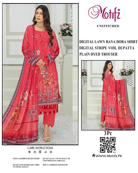 3PC Lawn Digital Print Unstitched Suit