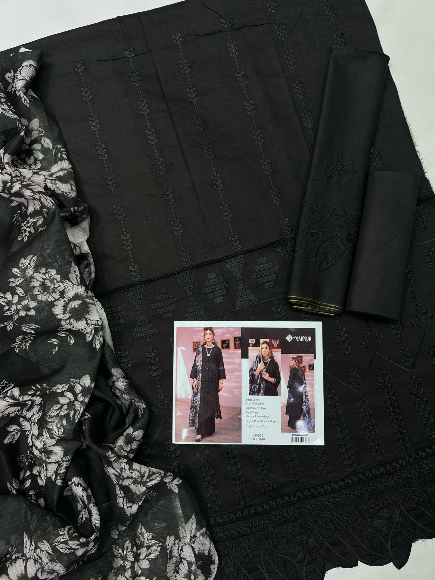 3PC Embroidered Unstitched Suit